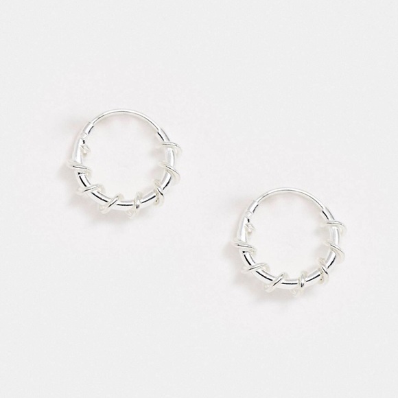 Sterling Silver Small Twist Hoops​ - Picture 1 of 4